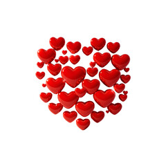 red mini  hearts group illustration.