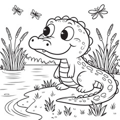 coloring book with dinosaur