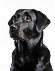 ラブラドールレトリバーのポートレート（Labrador Retriever portrait on white...