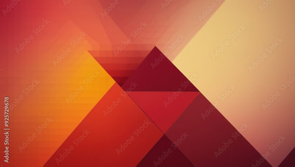 Poster vibrant triangular shapes and warm gradients create an abstract background ideal for digital art, de