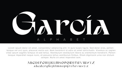 Luxury Garcia alphabet letters font for logo