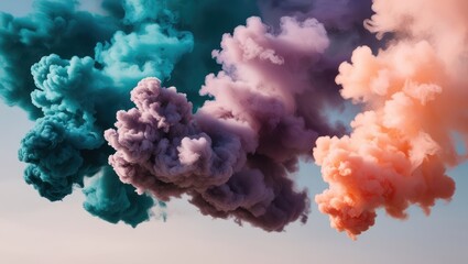 Fototapeta premium Colorful smoke clouds create an abstract atmosphere, perfect for artistic projects, celebrations, and visual design