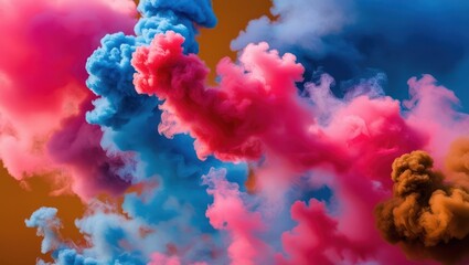 Fototapeta premium Colorful smoke swirls create a vibrant, artistic backdrop Ideal for expressing creativity, beauty, and dynamic concepts in visual projects