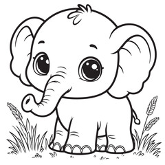 baby elephant vector