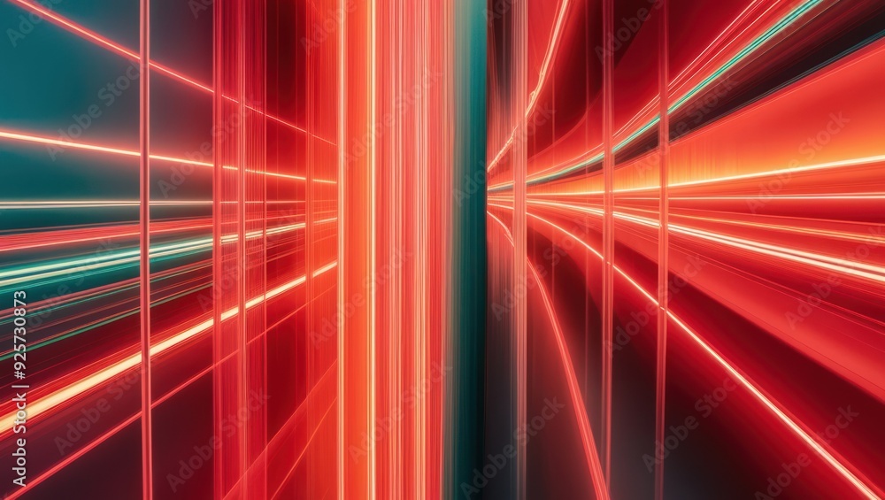 Poster vibrant abstract light patterns create a dynamic visual experience, ideal for technology or futurist
