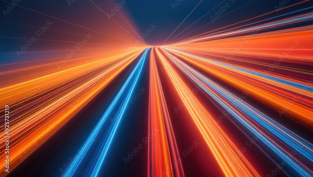 Aufkleber vibrant motion blur with illuminated lines creating a sense of speed and energy, ideal for technolog