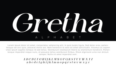 Luxury Gretha alphabet letters font for logo