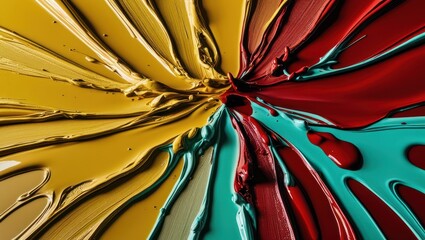 Abstract paint swirl showcases vibrant colors, ideal for artistic projects, backgrounds, or design concepts emphasizing creativity and fluidity