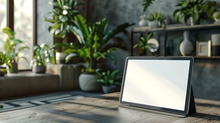 Tablet with blank screen. Perfect for presentation of website design and mockup.