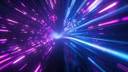 3D rendering, abstract neon light beam background with colorful glowing lines in space, fast speed movement, bright explosion effect