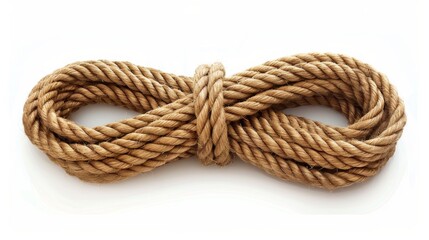 Obraz premium linen rope on a white background. Rope
