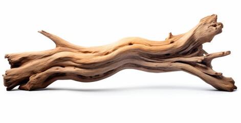 piece of driftwood isolated on a white background