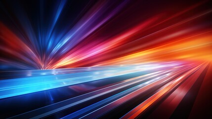 Abstract background with blue and red light streaks.