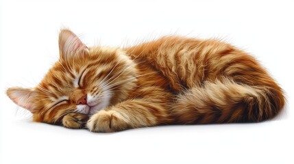 Fototapeta premium PNG quiet sleeping brown longhairs cat mammal animal 