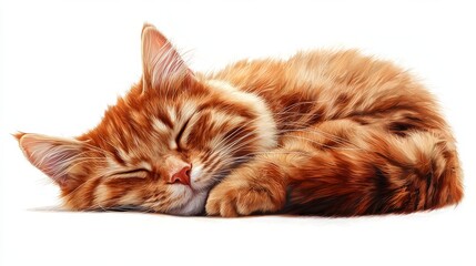 Obraz premium PNG quiet sleeping brown longhairs cat mammal animal 