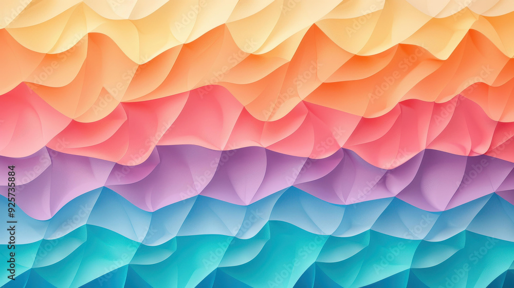 Poster bright and vivid origami paper forms an eyecatching abstract wallpaper, adding a splash of color to 