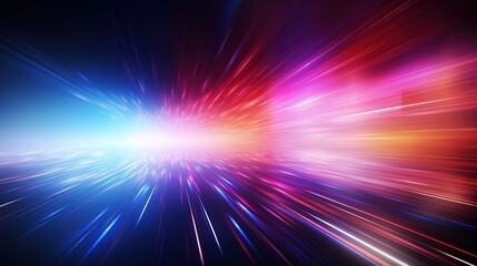 Obraz premium Abstract background with bright blue and red streaks of light.