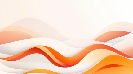 Obraz premium Bright orange wave with a smooth gradient creates a modern, clean backdrop perfect for any creative project.