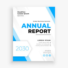 corporate annual cover page blue brochure template for business