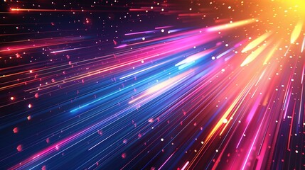 Fototapeta premium Abstract background with bright colorful lines and bokeh effect.