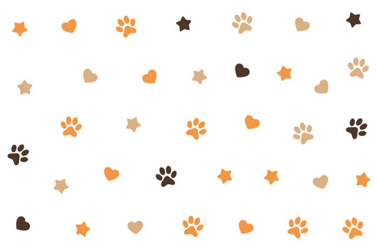 adorable paw or heart print pattern background design