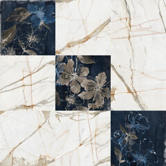 Background of a mosaic made of cement, marbles and decors for digital use