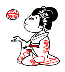 舞妓さん - 手毬遊び