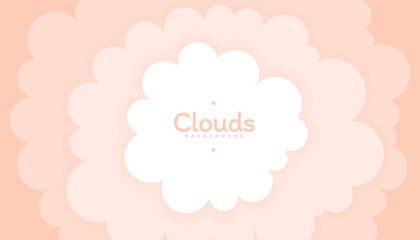 dreamy cute fluffy cloud wallpaper in paper style