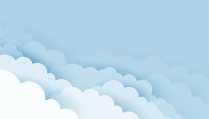 cute paper style fluffy cloudy wallpaper with text space