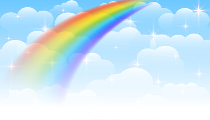 dreamy magical cloud backdrop with rainbow design