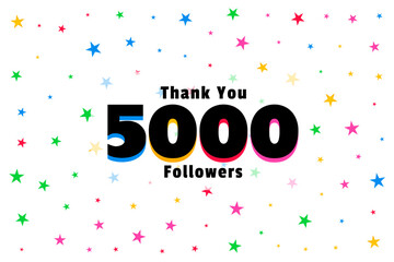 5k digital followers and fans congratulation background design