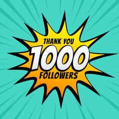 comic style 1k or 1000 social media subscribers background for web channel marketing