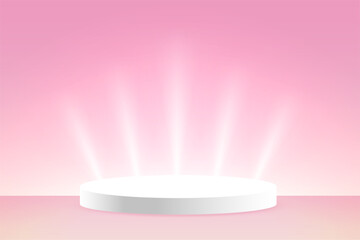 realistic podium platform with light effect for scene or award presentation