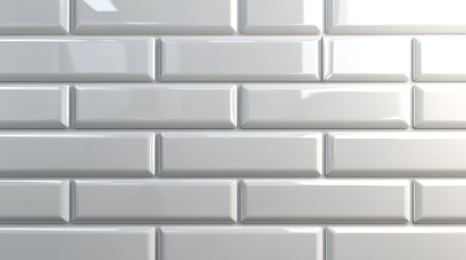 Obraz premium White Rectangular Tile Background Featuring Smooth, Opaque Acrylic Material with Clear Edge Definition and Hard-Edged Shapes, Rendered in High-Resolution C4D, OC, and Blender 8K