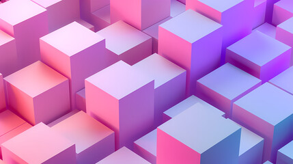 Pink cubes, modern design of geometric shapes