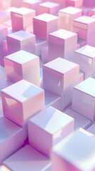 Fototapeta premium Pink cubes, modern design of geometric shapes