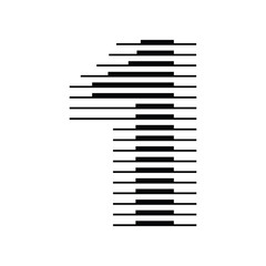 Number 1 with Abstract Line Pattern