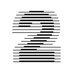 Number 2 with Abstract Line Pattern