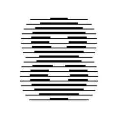 Number 8 with Abstract Line Pattern