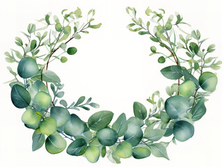 Obraz premium Atrractive Floral frame with lovely watercolor leaves