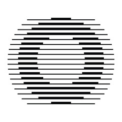 Letter O Logo with Abstract Line Pattern Isolated On White Background