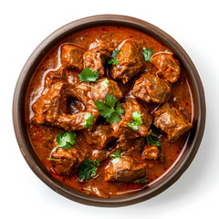 a bowl of stew with meat and garnish