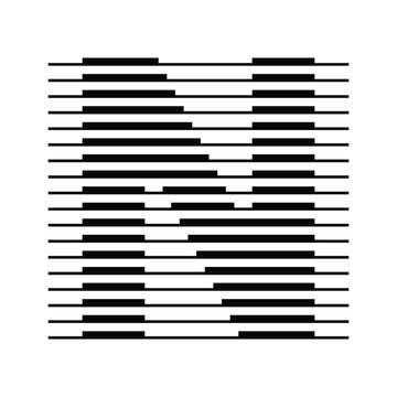 Letter N logo with abstract geometric horizontal parallel lines