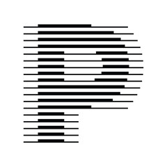 Letter P Logo with Abstract Line Pattern