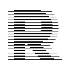 Letter R Logo with Abstract Line Pattern Isolated On White Background