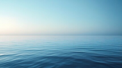 Fototapeta premium Serene Seascape: Tranquil ocean at dawn, calm water, peaceful horizon 