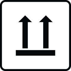 Up side Symbol, This side up Black, Package symbol, up side arrow