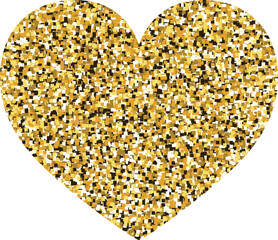 Shining Heart, Glow heart, Golden heart shape particles, Glowing gold sparkling particles, heart of glitter light effect, Golden frame rectangle particles