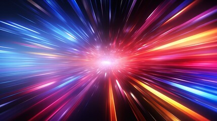 Obraz premium Abstract background with colorful light streaks radiating outwards.