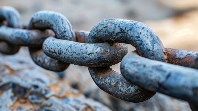blockchain security chain with encoded links